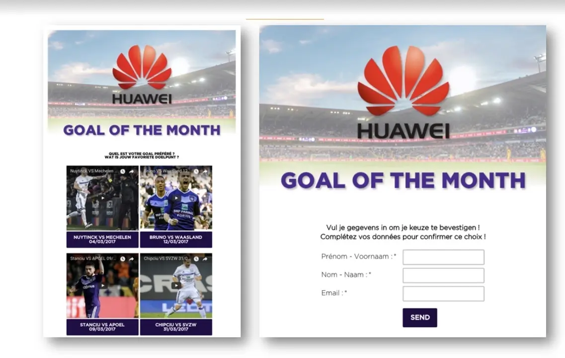 Goal of the month: Campa&ntilde;a de tipo concurso de fotos para seleccionar el mejor gol mes. 