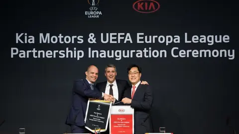 Kia Motors &amp; UEFA Europa League Partnership Inauguration Ceremony in Geneva, Switzerland, Wednesday, March 7, 2018. (Photo/Gero Breloer for Kia Motors)