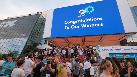 CANNES, FRANCE - JUNE 19: Award Ceremony during the Cannes Lions 2019 : Day Three on June 19, 2019 in Cannes, France. (Photo by Richard Bord/Getty Images for Cannes Lions)
