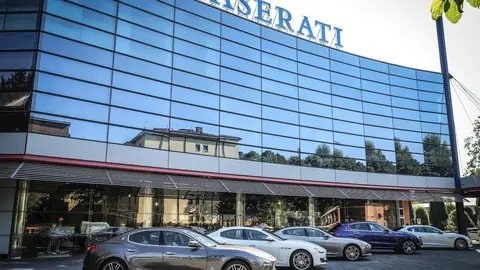 The line up of vehicles outside Maserati, Modena, Italy.

For use in Driven, Sept 1.