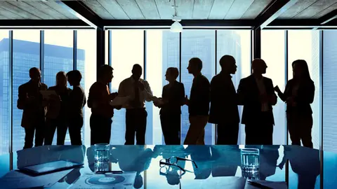 Group of Business Talking in a Meeting