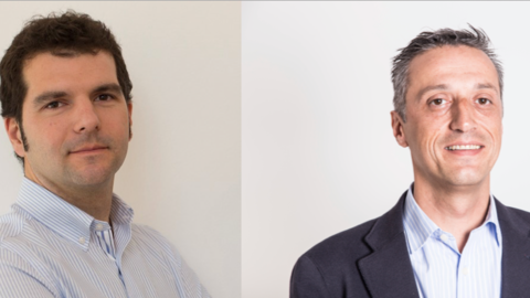 Sergio Fernandez de Tejada, director general de Espa&ntilde;a dcoupon / Scanbuy; y Sergi Cardona, director de Marketing dcoupon.