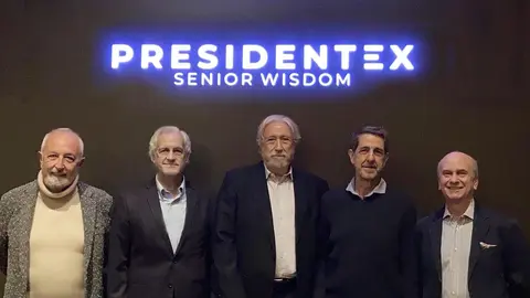 Miguel &Aacute;ngel Furones, Francisco Jos&eacute; Gonz&aacute;lez, Agust&iacute;n Medina, Fernando Herrero y Juan Ram&oacute;n Plana, los cinco miembros de Presidentex.

