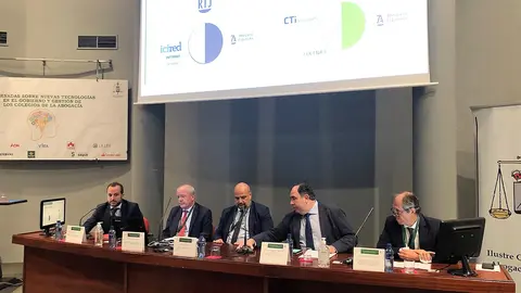 De izquierda a derecha Adolfo Est&eacute;banez, Alberto Larrondo, Enrique Zarza, Benigno Villarejo y Rafael Massieu